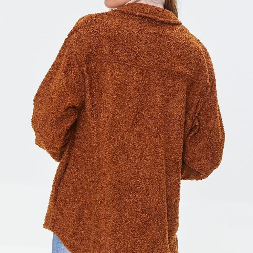 Faux Shearling Button-Front Shacket - Picture 2 of 4